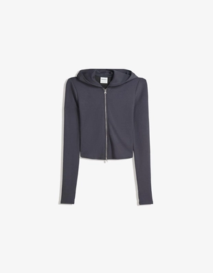 Худи из мягкого модала на молнии с капюшоном- Заказать в России