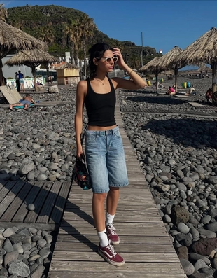 Джинсовые шорты свободного кроя- Заказать в России