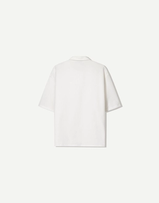 Рубашка из плиссированной ткани с короткими рукавами- Заказать в России