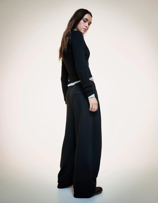 Брюки с поясом на запахе- Заказать в России