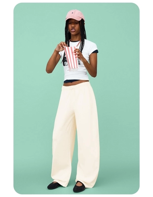 Брюки BARREL из мягкой ткани- Заказать в России