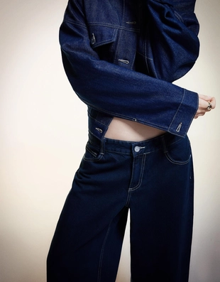 Navy|5024/074 - Bershka Джинсы BARREL свободного кроя