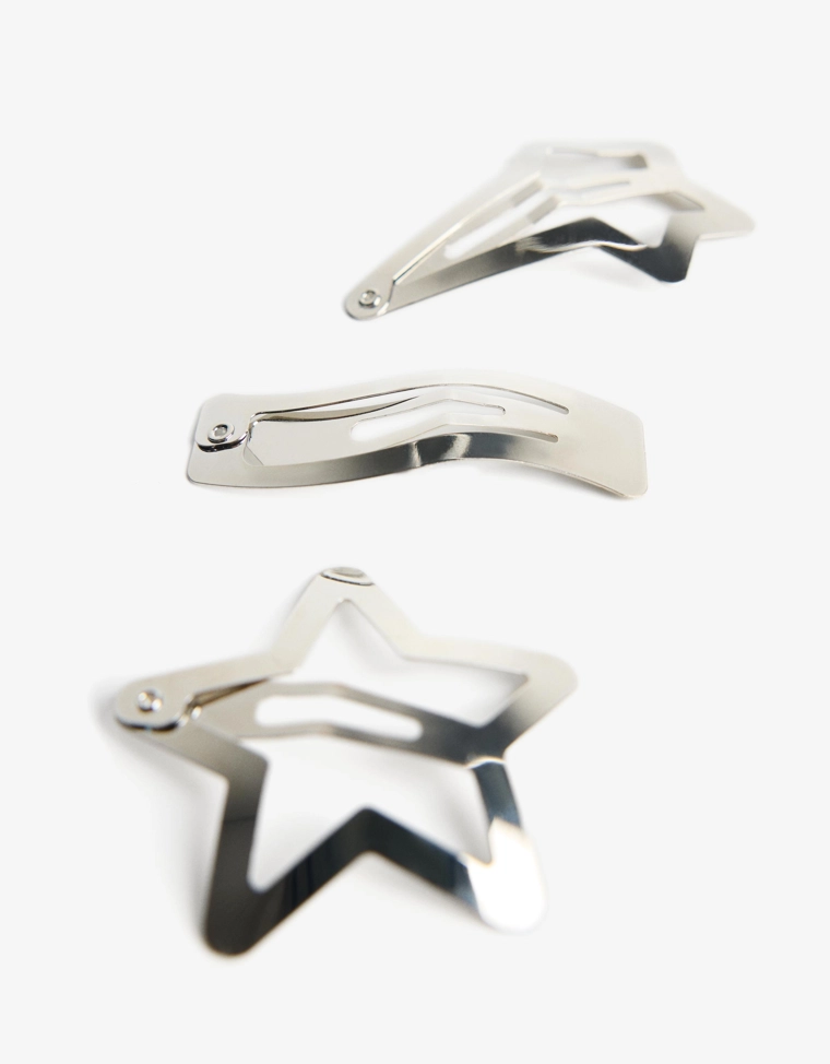 Pack of 6 star hair clips