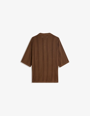 Поло с рельефным ажурным узором- Заказать в России