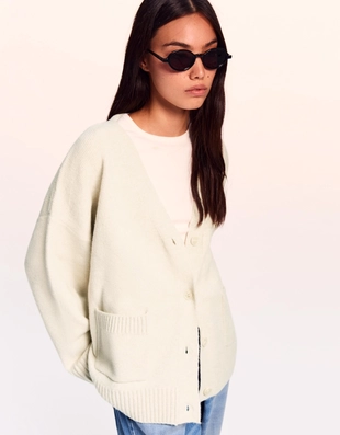 Кардиган с V-образным вырезом- Заказать в России