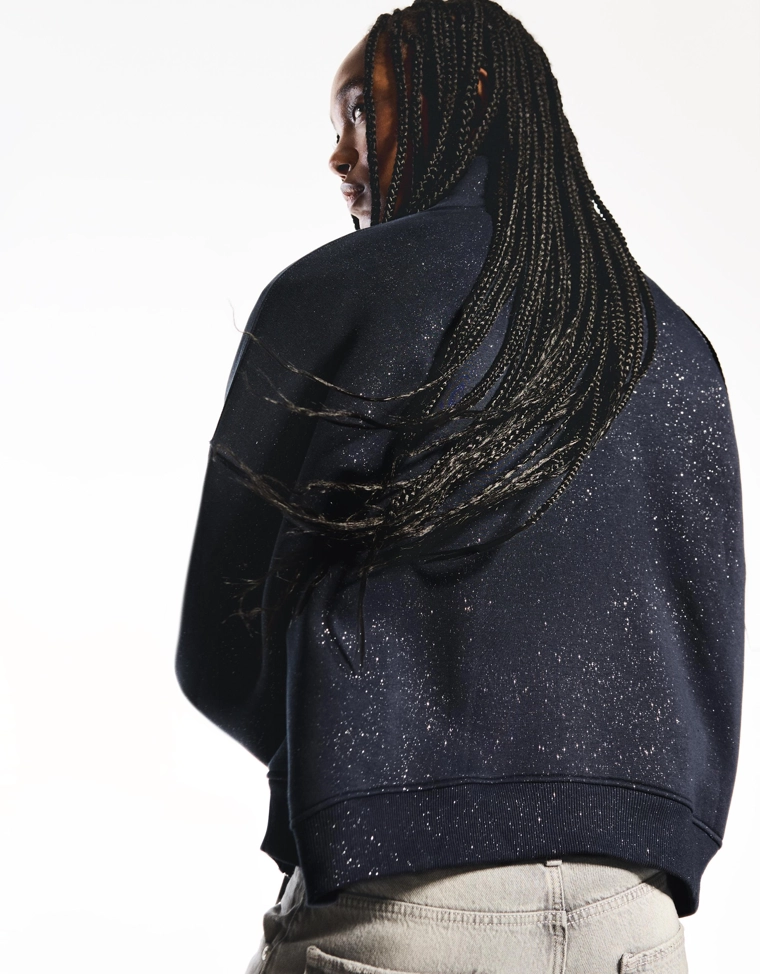 Толстовка на молнии с блестками