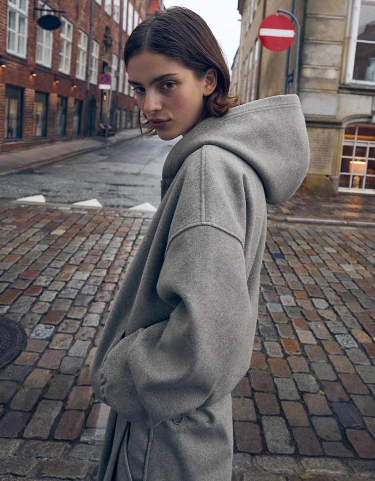 Худи на молнии с эффектом шерсти