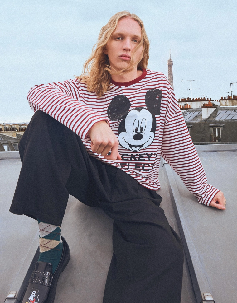 Футболка с длинными рукавами и принтом «Микки Маус»