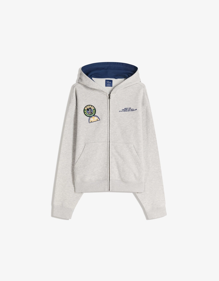 Укороченная толстовка на молнии с принтом Disney