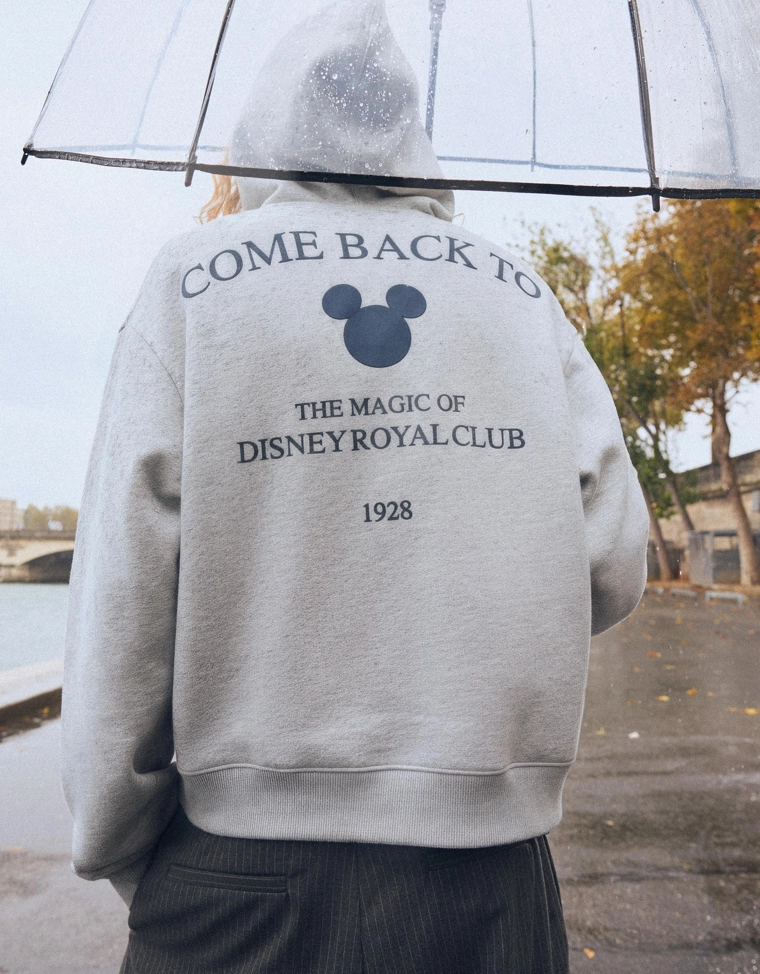 Укороченная толстовка на молнии с принтом Disney