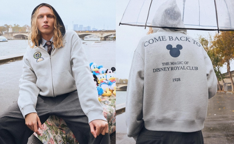 Укороченная толстовка на молнии с принтом Disney