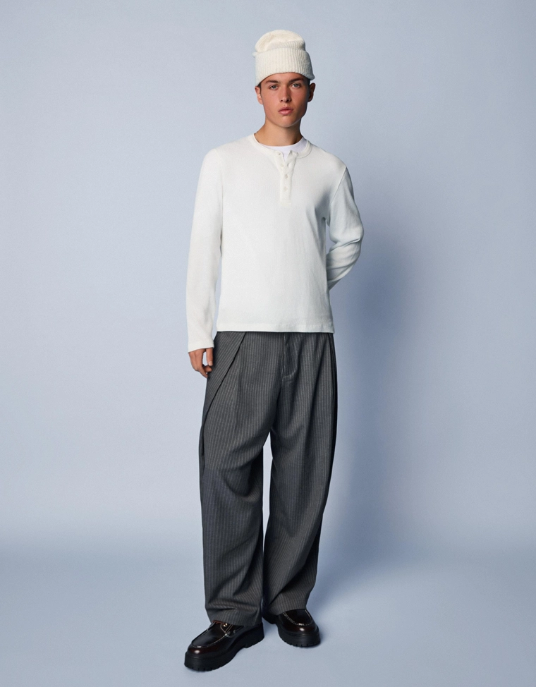 Брюки супербэгги в тонкую полоску