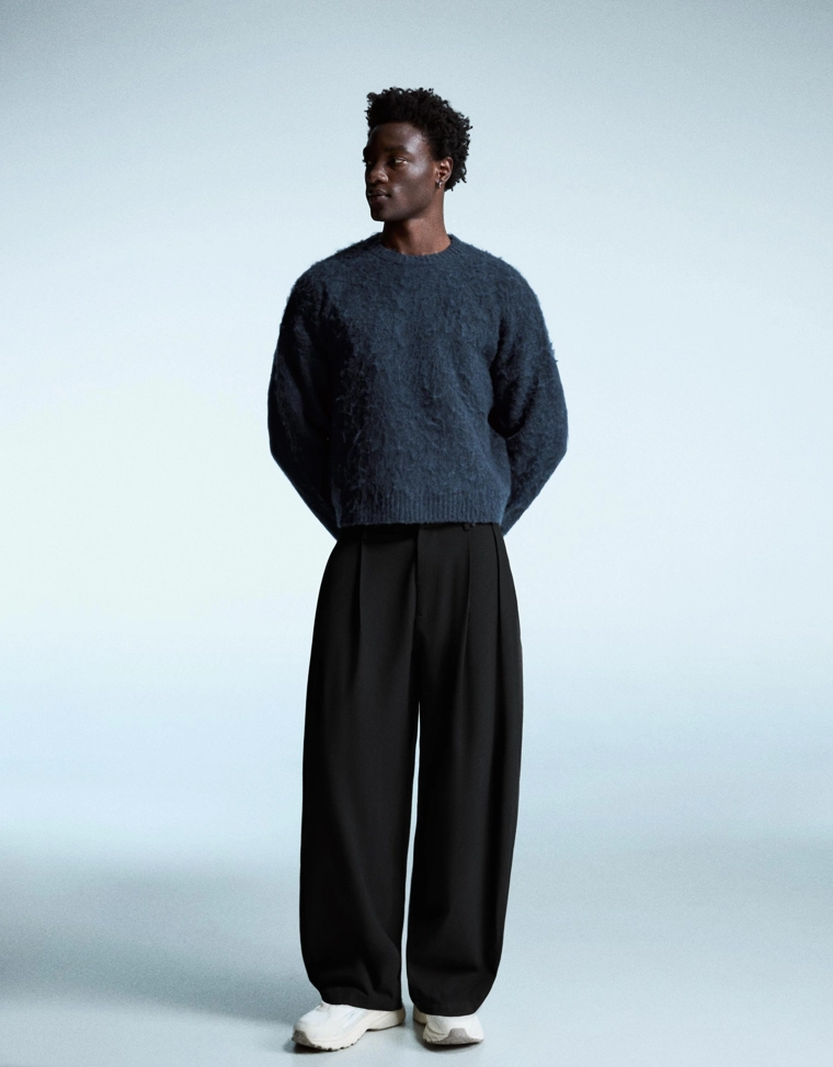 Брюки balloon приталенного кроя с защипами