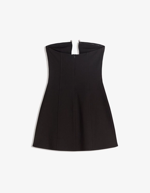 Мини-платье из блестящей ткани с вырезом- Заказать в России