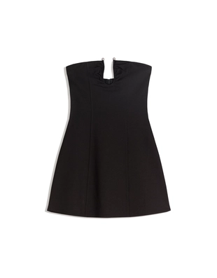 Мини-платье из блестящей ткани с вырезом- Заказать в России