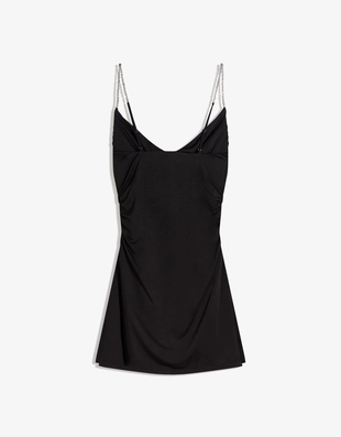 Платье с драпировкой на бретелях-цепочках- Заказать в России