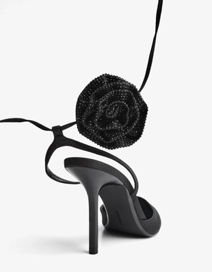 Туфли на каблуке с цветком- Заказать в России