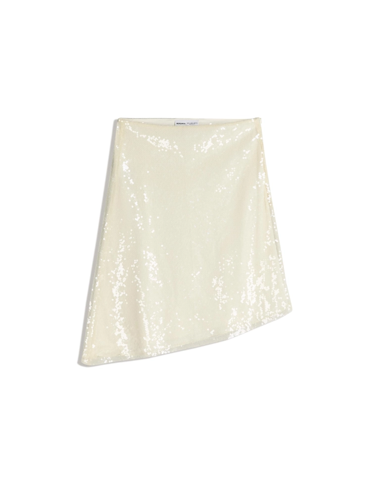 Юбка миди асимметричного кроя с пайетками