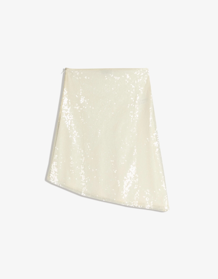 Юбка миди асимметричного кроя с пайетками