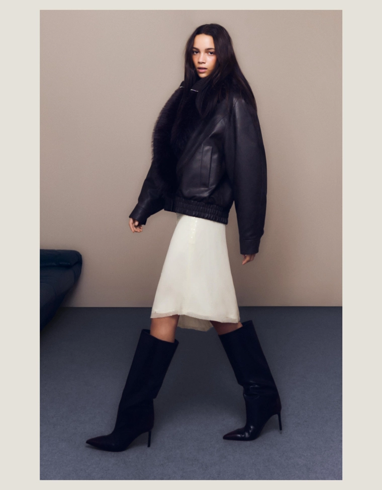 Юбка миди асимметричного кроя с пайетками