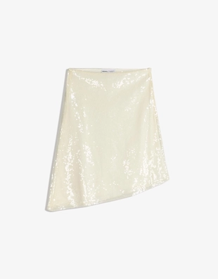 Юбка миди асимметричного кроя с пайетками- Заказать в России