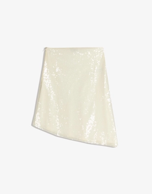 Юбка миди асимметричного кроя с пайетками- Заказать в России