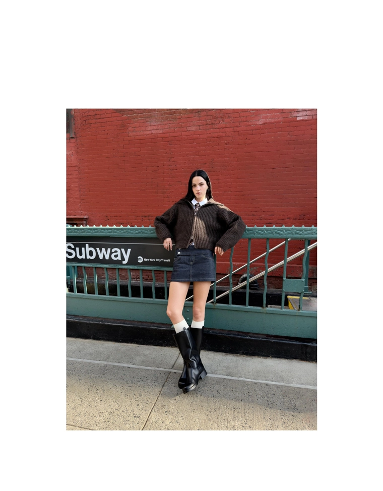 Джинсовая юбка-шорты