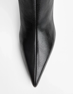 Сапоги на среднем тонком каблуке- Заказать в России