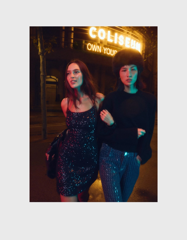 Платье мини с пайетками