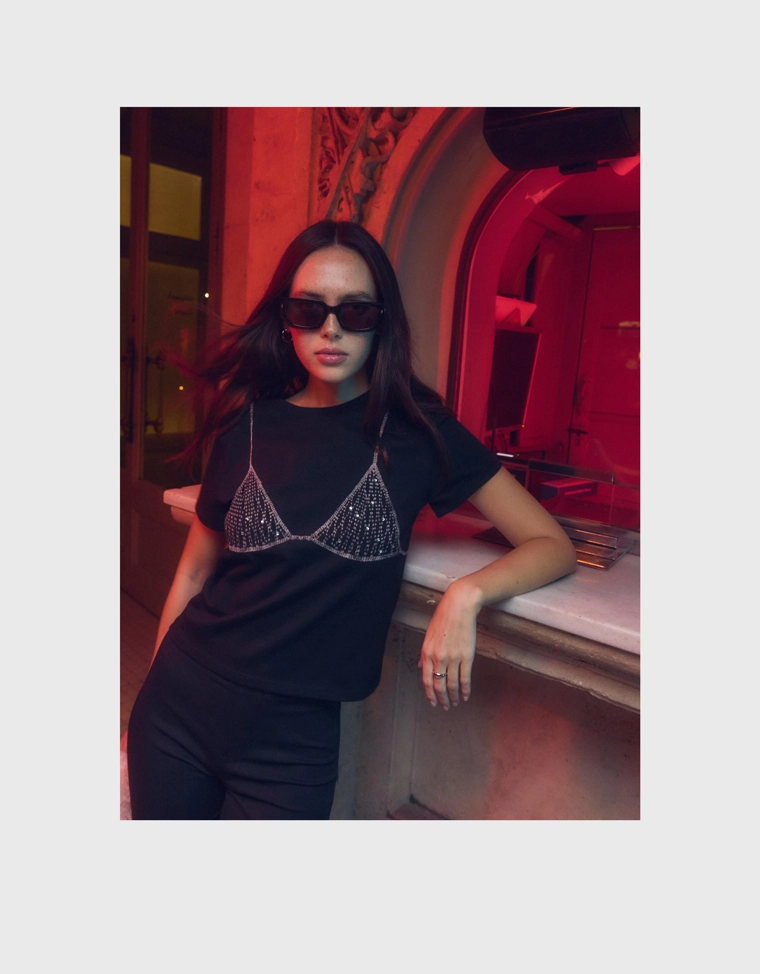 Футболка с короткими рукавами и принтом