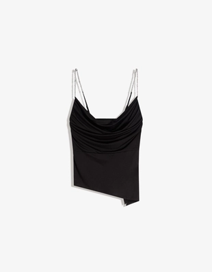 Топ со сборками на бретелях-цепочках- Заказать в России