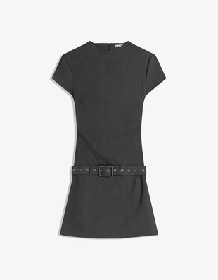 Мини-платье с поясом- Заказать в России