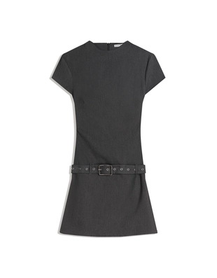 Мини-платье с поясом- Заказать в России