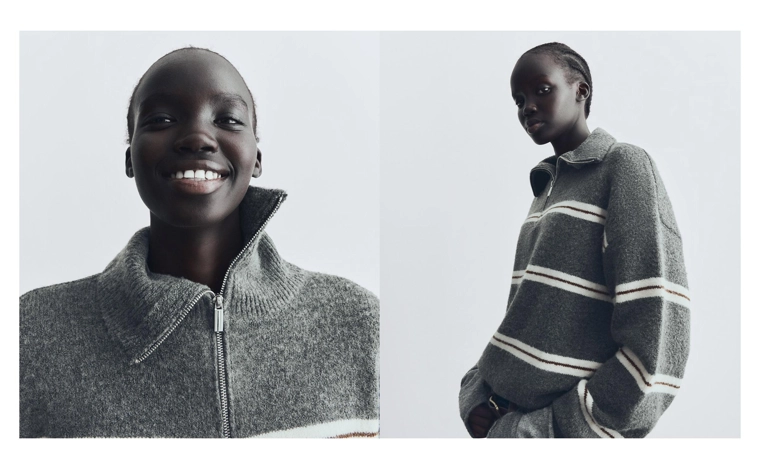 Свитер с высоким воротником и молнией