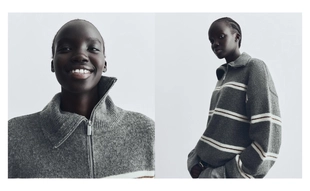 Свитер с высоким воротником и молнией- Заказать в России