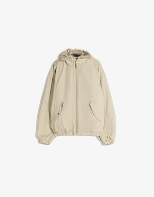 Куртка с лацканами из искусственного меха- Заказать в России