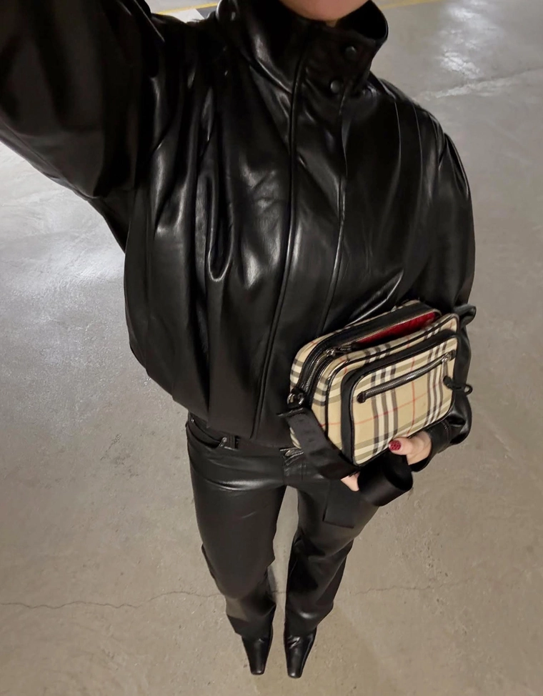 Брюки кроя bootcut из искусственной кожи