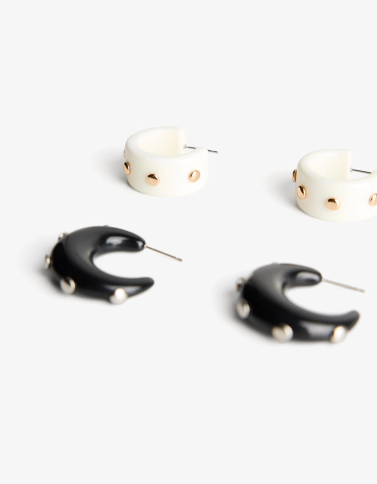 Набор из двух пар серег-гвоздиков