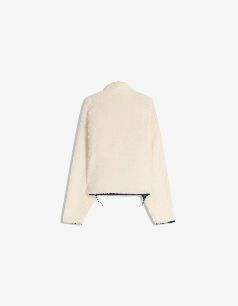 Свитер на молнии с эффектом овчины и регулируемым низом