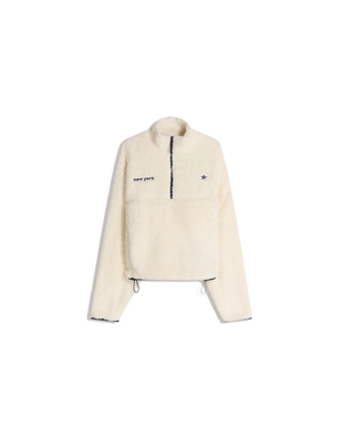 Свитер на молнии с эффектом овчины и регулируемым низом- Заказать в России