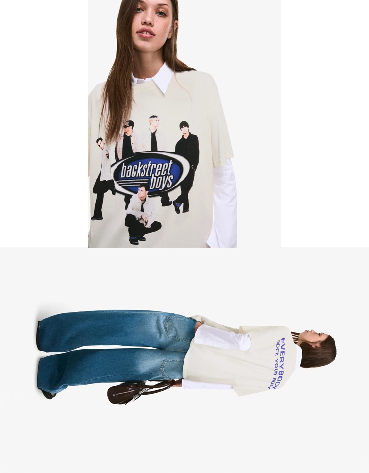 Футболка Backstreet Boys с короткими рукавами и принтом