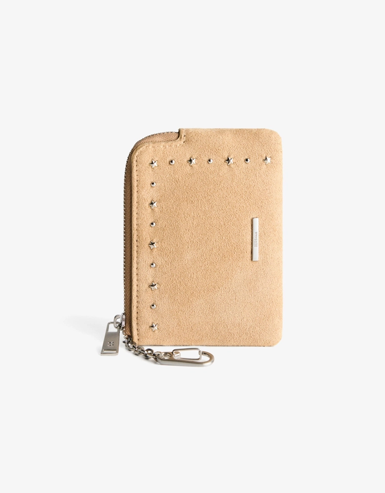 Кошелек из искусственной замши с заклепками