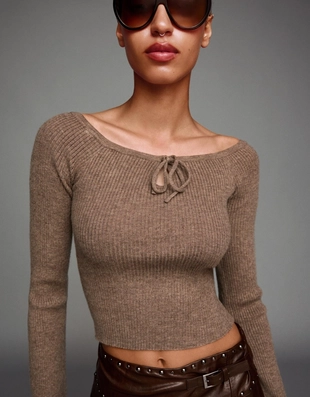 Свитер с завязкой- Заказать в России