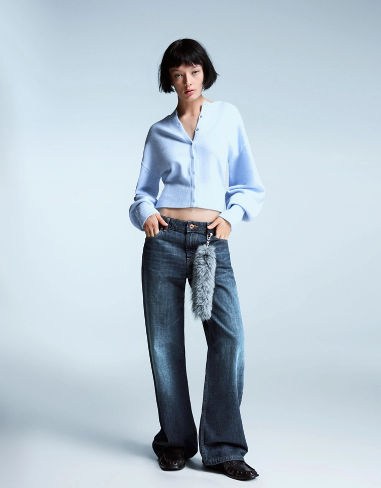 Приталенный кардиган в рубчик