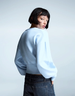 Приталенный кардиган в рубчик- Заказать в России