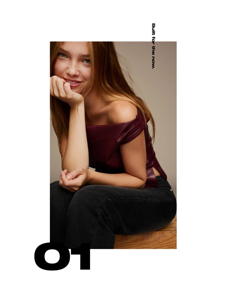 Асимметричный топ из искусственной кожи