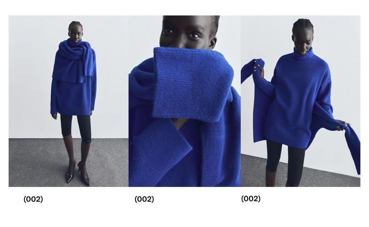 Объемный свитер с высоким воротником