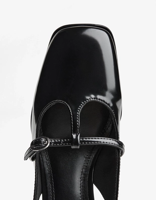 Туфли-слингбэки на каблуке с пряжкой- Заказать в России