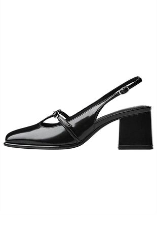 Туфли-слингбэки на каблуке с пряжкой- Заказать в России