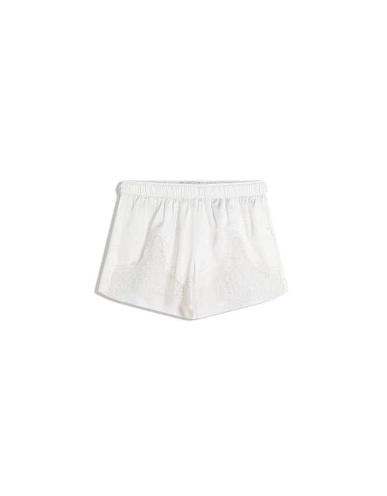 Сатиновые шорты с кружевом